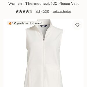 White Lands' End Fleece Vest